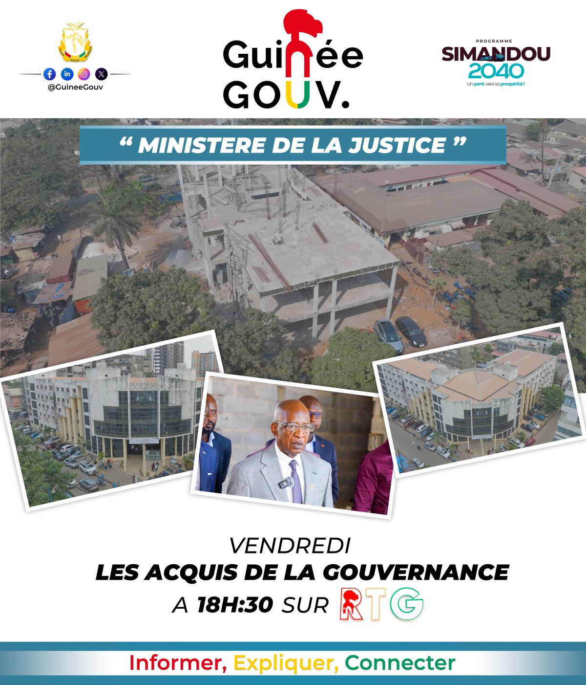 Les Acquis de la Gouvernance sur la RTG  ce vendredi 14 février à 18 h 30 : Une Vision du Ministère de la Justice et des Droits de l’Homme sous la Direction de Yaya Kairaba Kaba